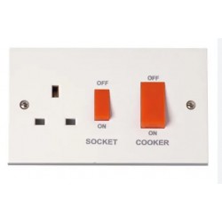 2G 45A DP Switch with 13A DP Switched Socket