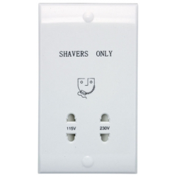 Shaver Socket Dual Voltage 115/230V White