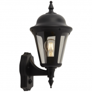 Ansell Latina E27 Wall Lantern Black PIR