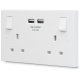 2G 13A Switched Socket with 2 x USB White