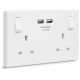 2G 13A Switched Socket with 2 x USB White