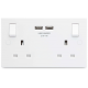 2G 13A Switched Socket with 2 x USB White