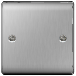 BG 1G Blank Plate Brushed Steel