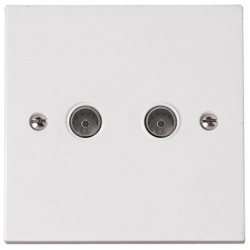 Twin Coaxial Outlet White