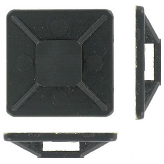 25mm Black Cable Tie Base (pack of 100)
