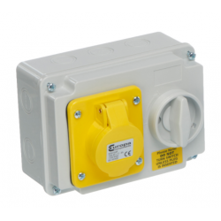 16A 3 Pin Sw/Int Socket IP44 110V Yellow