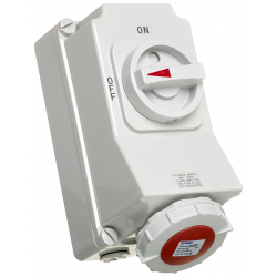 63A 5 Pin Sw/Int Socket IP67 415V Red