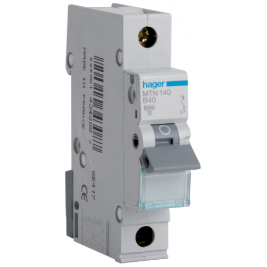 Hager 40A 6kA Type B SP MCB