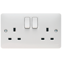 Hager 2G 13A DP Switched Socket