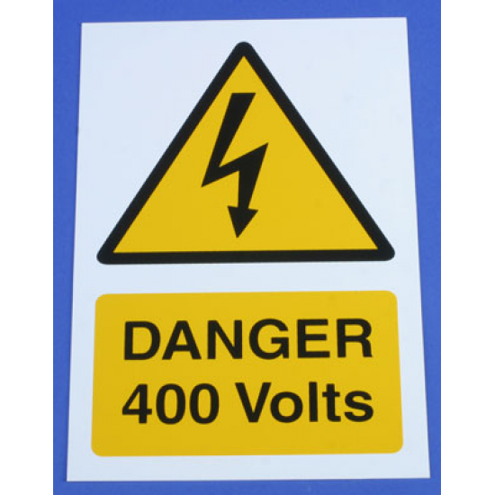 Danger 400 Volts Label 150 x 225mm