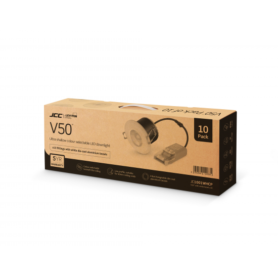 V50 Fire-Rated Downlight White (pack of 10)
