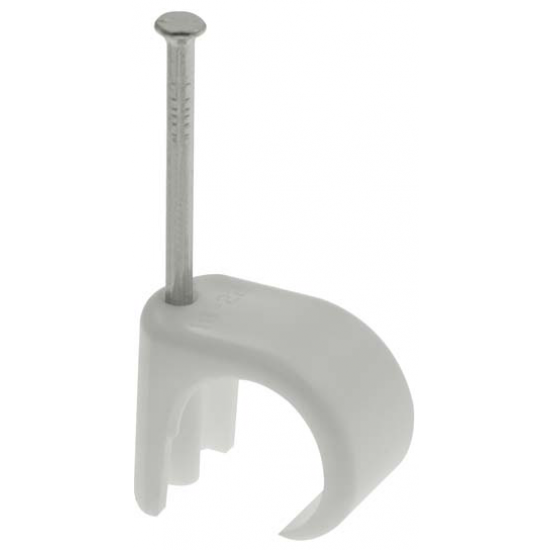 7-10mm White Round Cable Clip (pack of 100)
