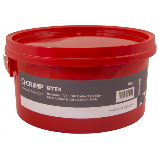 T&E Cable Clips (tub of 400 x 1.0mm&sup2; & 400 x 2.5mm