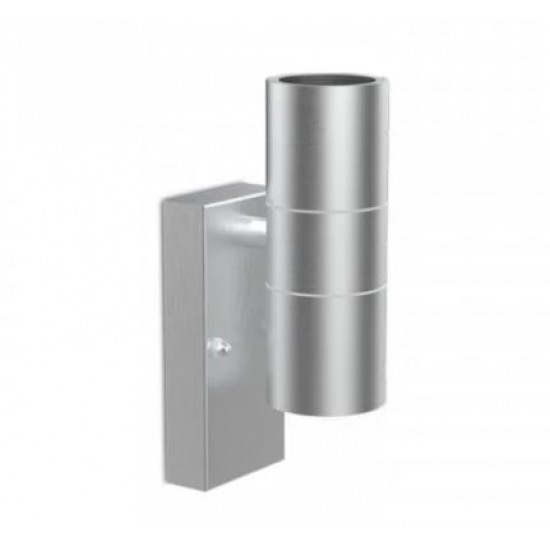 Up/Down Wall Light Brushed Chrome 230V IP44 GU10